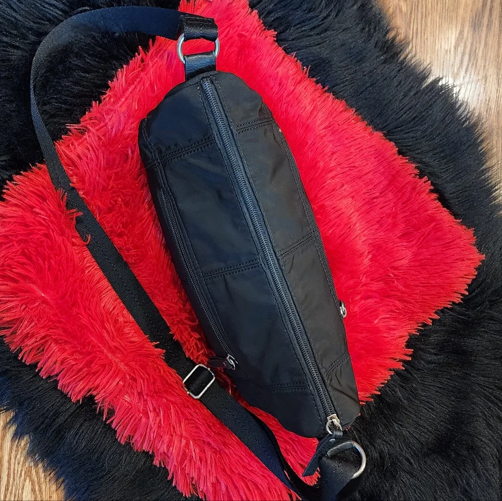 The Sak Esperato Nylon Hobo Crossbody Bag in Black